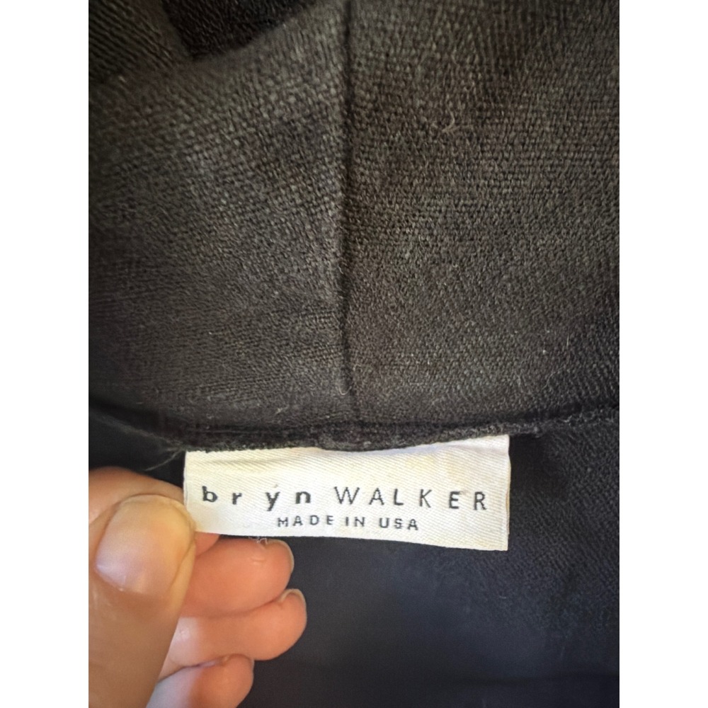 Bryn Walker Tunic Women Large Black Linen Cowl Neck Asymmetric Lagenlook Top - Picture 6 of 10